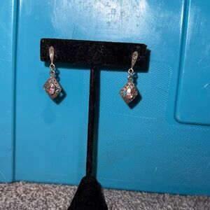 Elegant Pink and Silver Dangle Earrings